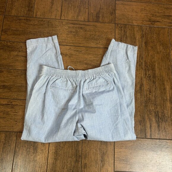 J. Crew Light Blue Chambray Coastal Casual Ankle Pants Drawstring Waist Size S - Picture 8 of 10